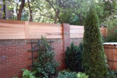 #20 Cedar Horizontal Fence on Brick Wall