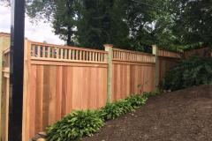 #25 Cedar 1x6 Solid Board Fence with 2x2 Topper, Stepped