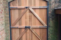 #29 Wood Gate on Metal Frame