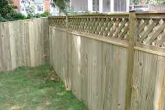 #7 Pressure Treated Pine Flatboard Fence with Diagonal Lattice